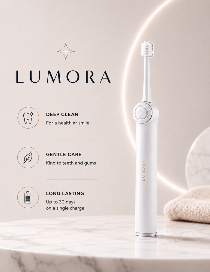 Lumora — Brosse à dents électrique sonique + kit complet